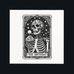 Funny Birthday Gothic Tarot Serviette<br><div class="desc">Eine 30. Geburtstagseinladung im Stil einer Tarot-Karte mit Skelett und Geburtstagskuchen und Kerze. Eine lustige, kühn gotische okkultistische Erscheinung.</div>