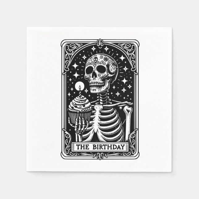 Funny Birthday Gothic Tarot Serviette (Vorderseite)