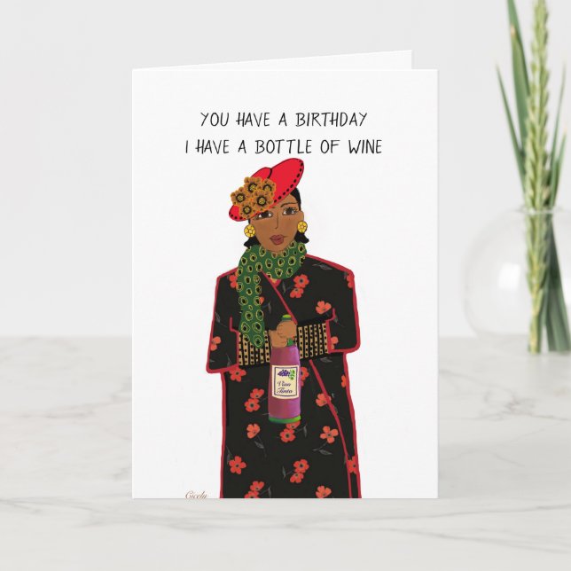 Funny Birthday Haikus Black and Brown women Card Karte (Vorderseite)