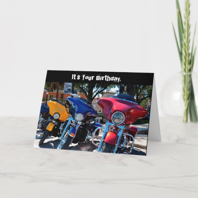 Funny Birthday Harley Whole Hawg (Hog) Card Karte (Vorderseite)