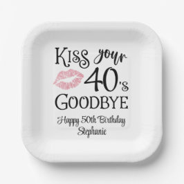 Funny Birthday Kiss Your Decke Auf Wiedersehen Pappteller