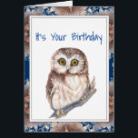Funny Birthday Niedliche Kleine Vogelbrille<br><div class="desc">Original Wasserfarbe Niedlicher Eule-Vogel Es ist Ihr Geburtstag gut,  Eule verdammt.</div>