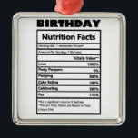 Funny Birthday Nutrition Facts Postcard Ornament Aus Metall<br><div class="desc">Funny Birthday Nutrition Facts Postcard Metal Ornament</div>
