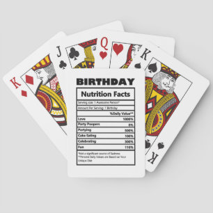 Funny Birthday Nutrition Facts Postcard Spielkarten