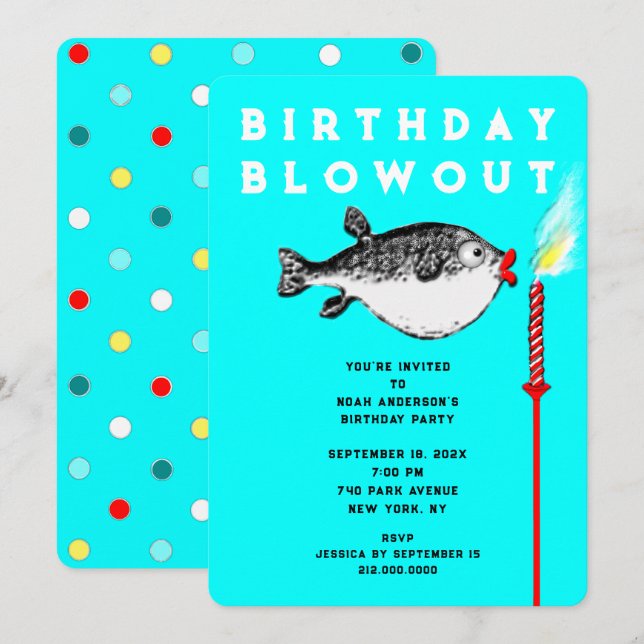 Funny Birthday Party Einladung (Vorne/Hinten)