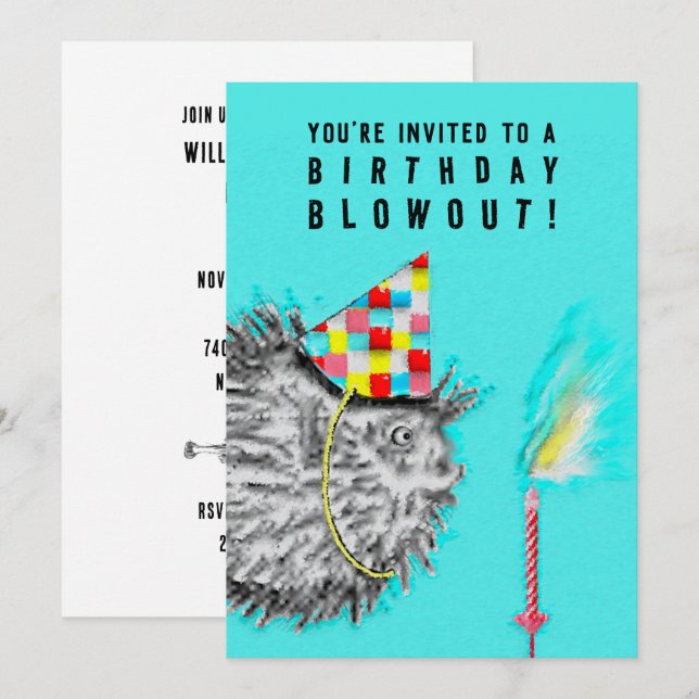 Funny Birthday Party Einladung (Vorne/Hinten)