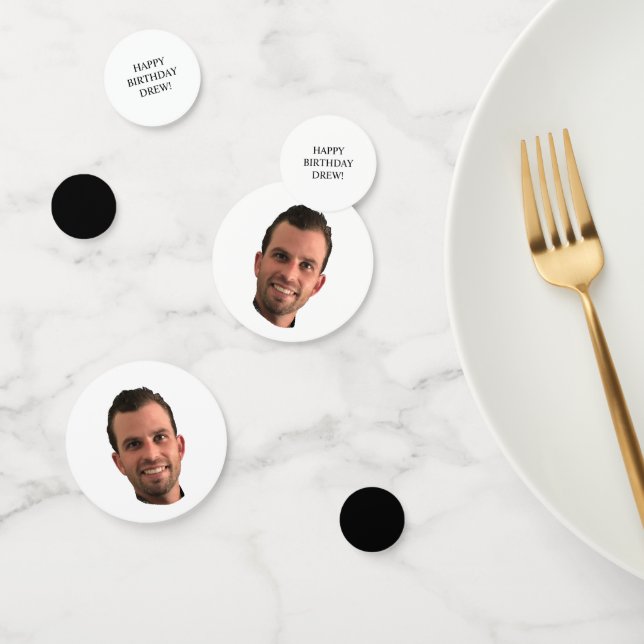 Funny Birthday Party Gesicht Schwarz-Weiß Custom Konfetti (Gruppe)