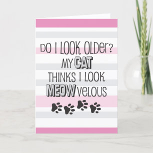 Funny Birthday PINK - CAT-Slogan Karte