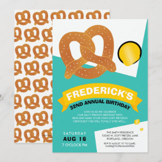 Funny Birthday Pretzel Party Einladung