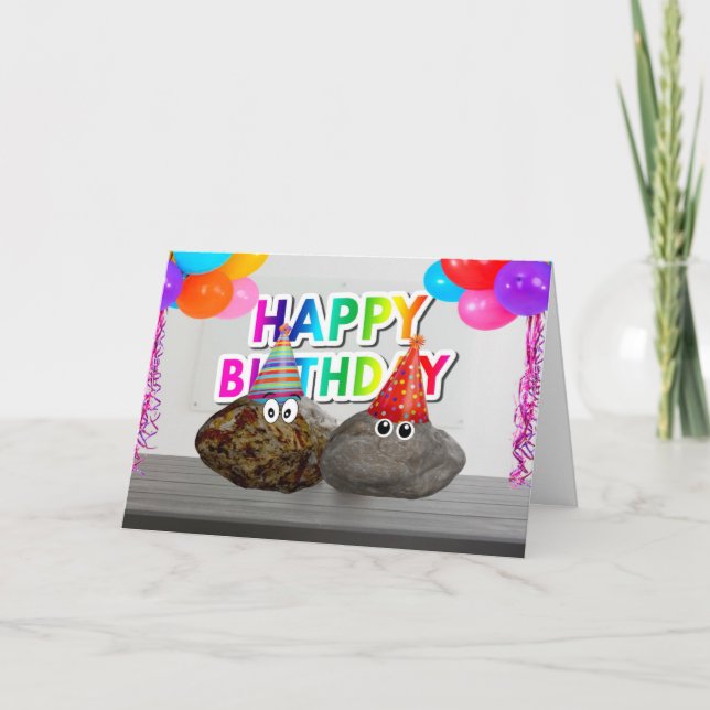 Funny Birthday Rocks Celebration Geburtstag Karte (Vorderseite)