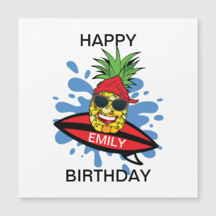 Funny Birthday Surfing Ananas Magnetkarte