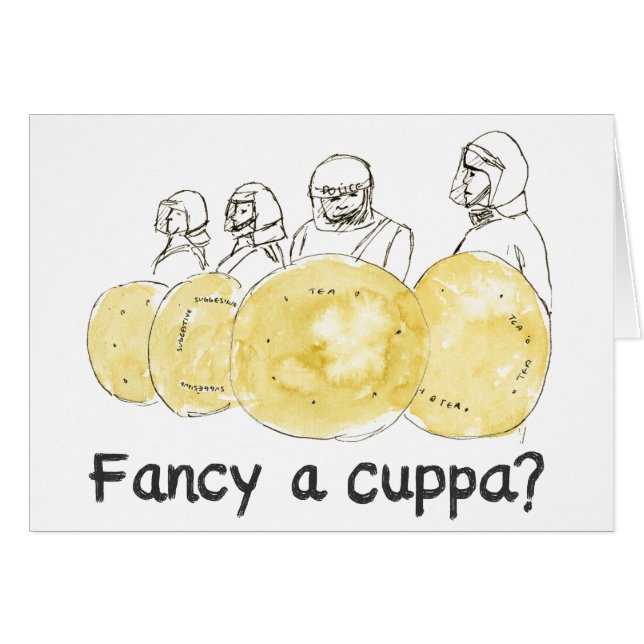 Funny Birthday Tea Slogan Biscuit Police drawing (Vorderseite (Horizontal))