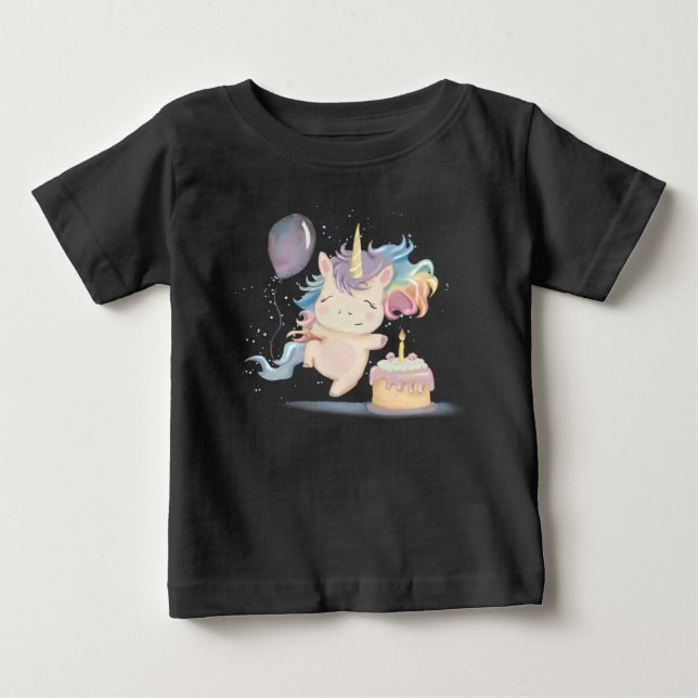Funny Birthday Unicorn Baby T-shirt (Vorderseite)