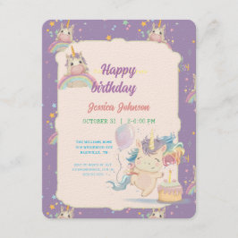 Funny Birthday Unicorn Begleitkarte