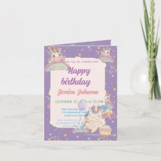 Funny Birthday Unicorn Einladung