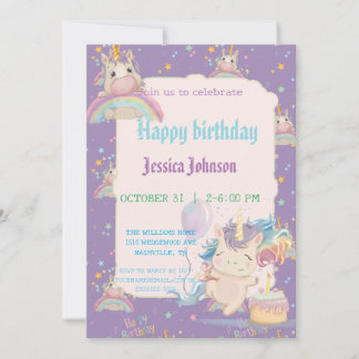 Funny Birthday Unicorn Einladung