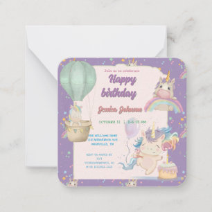 Funny Birthday Unicorn Mitteilungskarte