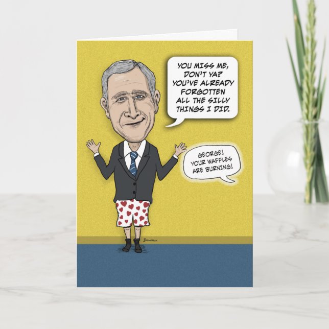 Funny Birthday: Vermisster Bush Karte (Vorderseite)