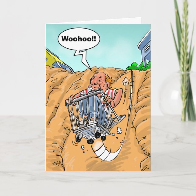 Funny Birthday Wishes - Bucket List Karte (Vorderseite)