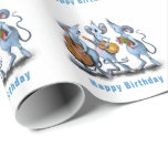 Funny Birthday Wrapping Paper Musical Mouse Band Geschenkpapier<br><div class="desc">Funny Birthday Wrapping Paper Musical Mouse Band - Cartoon Animal Zeichnend Mouses Liebe Music - oder wählen / Fügen Sie Ihren einzigartigen Text / Farbe - Make Your speziellen Geburtstag Geschenkpapier - Neu verkleinern und verschieben oder entfernen und hinzufügen / Text mit Anpassungswerkzeug ! - Zeichn und Design von MIGNED....</div>