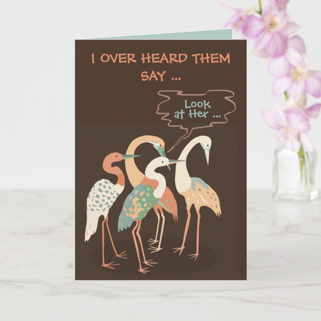 Funny Birthday "You look Great" Schöne Vogelkunst Karte (Orchidee)