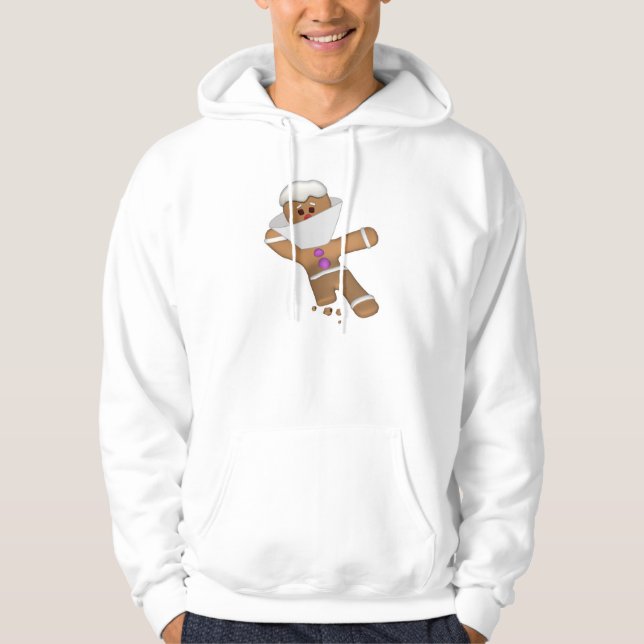 Funny Bit selbst Gingerbrot Mann Hoodie (Vorderseite)