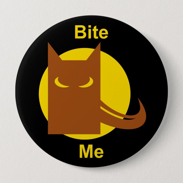 Funny Bite Me Spooky Werewolf Halloween Button (Vorderseite)