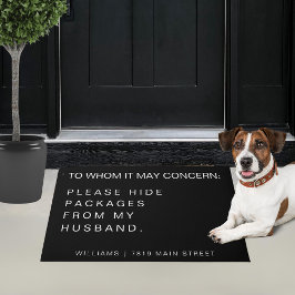 Funny Bitte verstecken Sie Pakete aus meinem Handy Fußmatte