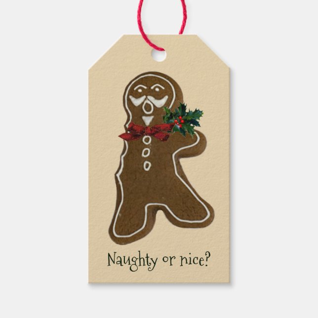 Funny Bitten Gingerbread Man Geschenkanhänger (Vorderseite)