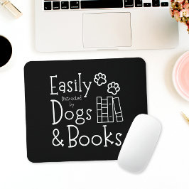 Funny Black and White Book Lover Sprichwort Mousepad