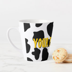 Funny black and white cow spots latte mug gift