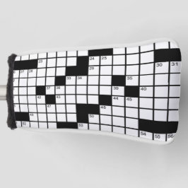 Funny Black and White Crossword Puzzle Game Golf Headcover