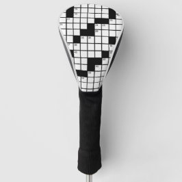 Funny Black and White Crossword Puzzle Game Golf Headcover