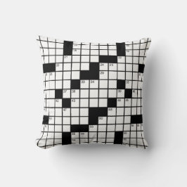 Funny Black and White Crossword Puzzle Game Kissen