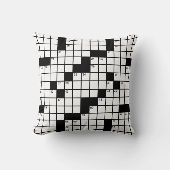 Funny Black and White Crossword Puzzle Game Kissen (Vorderseite)