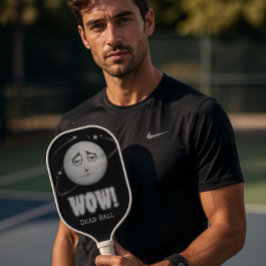 Funny Black and white Moon face Pickleball Schläger