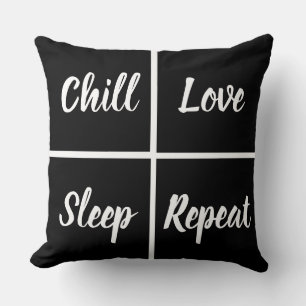 Funny Black and WhiteSqares and Names Throw Kissen