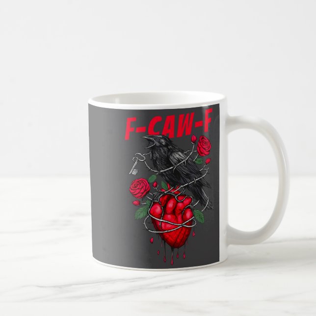 Funny Black Bird F-caw-f Anti Valentines Day Singl Kaffeetasse (Rechts)