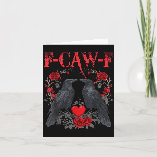 Funny Black Bird F-caw-f Anti Valentines Day Singl Karte (Vorderseite)