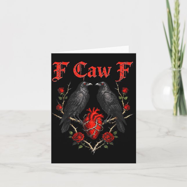 Funny Black Bird F-caw-f Anti Valentines Day Singl Karte (Vorderseite)