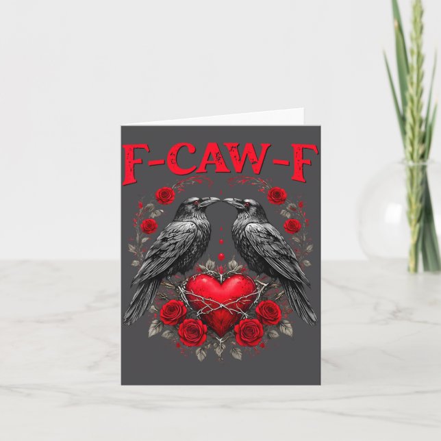 Funny Black Bird F-caw-f Anti Valentines Day Singl Karte (Vorderseite)