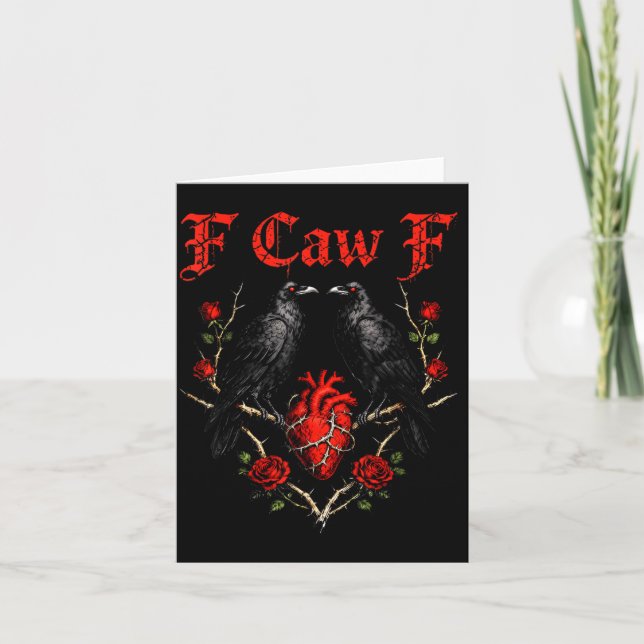 Funny Black Bird F-caw-f Anti Valentines Day Singl Karte (Vorderseite)