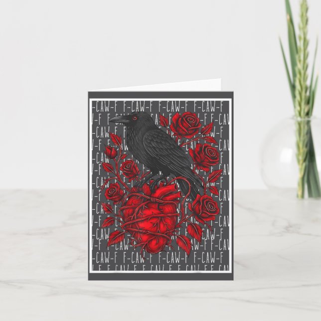 Funny Black Bird F-caw-f Anti Valentines Day Singl Karte (Vorderseite)