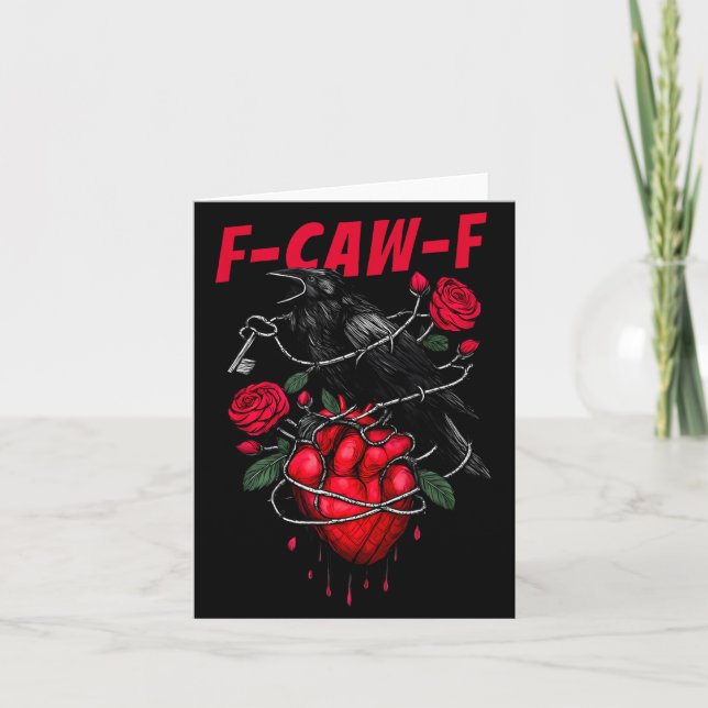 Funny Black Bird F-caw-f Anti Valentines Day Singl Karte (Vorderseite)