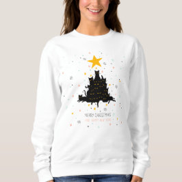 Funny Black Cat Christmas Tree Sweatshirt