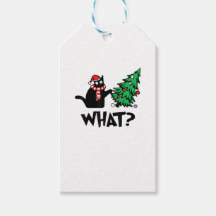 Funny Black Cat Geschenke, die Weihnachtsbaum über Geschenkanhänger