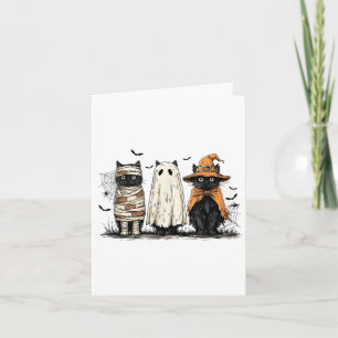 Funny Black Cat Ghost Hexe Halloween Kostüme Männe Karte