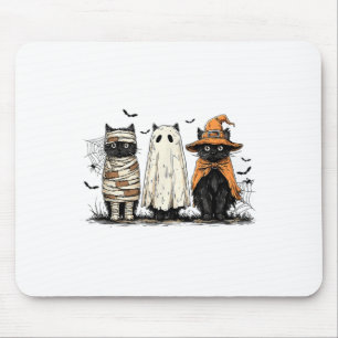 Funny Black Cat Ghost Hexe Halloween Kostüme Männe Mousepad