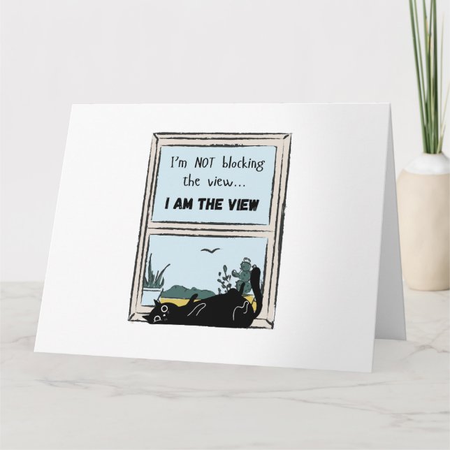 Funny Black Cat, ich bin der Blick Karte (Vorderseite)