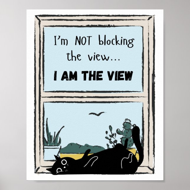Funny Black Cat, ich bin der Blick Poster (Vorne)